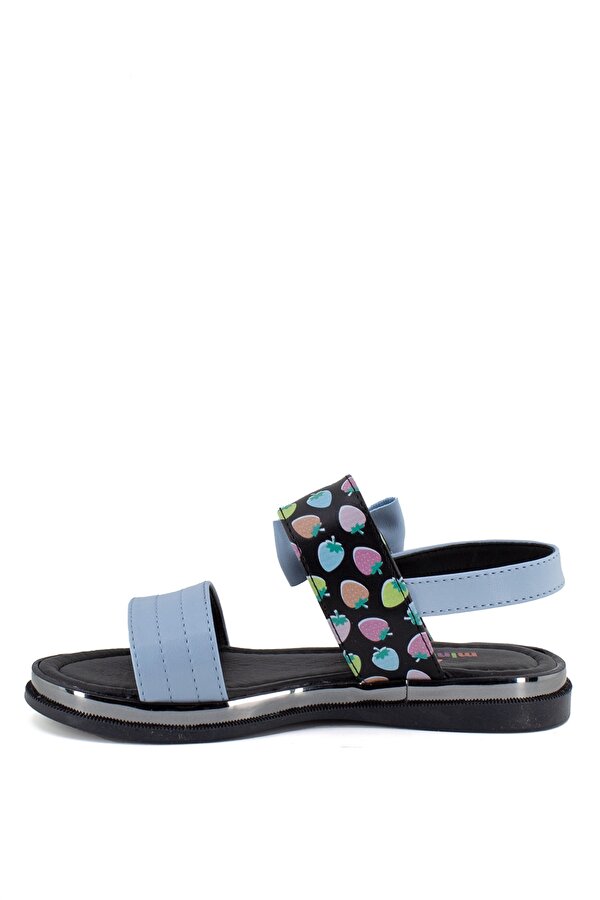 Ayakkabı Fuarı Elit MncS09 Filet Kız Çocuk Sandalet Siyah - Mavi IV8498