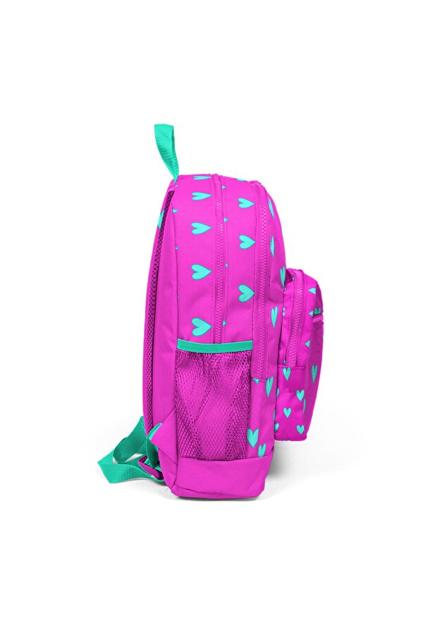 Coral High Dört Bölmeli Kalp Desenli Pembe Okul Sırt Çanta 23113