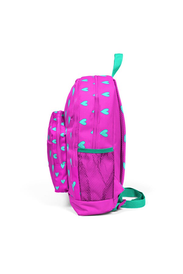 Coral High Dört Bölmeli Kalp Desenli Pembe Okul Sırt Çanta 23113