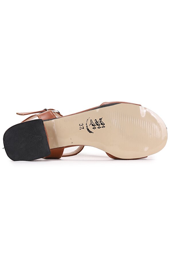 Woggo 01 Cilt 3 Cm Topuk Kadın Sandalet Ayakkabı Taba IV7569