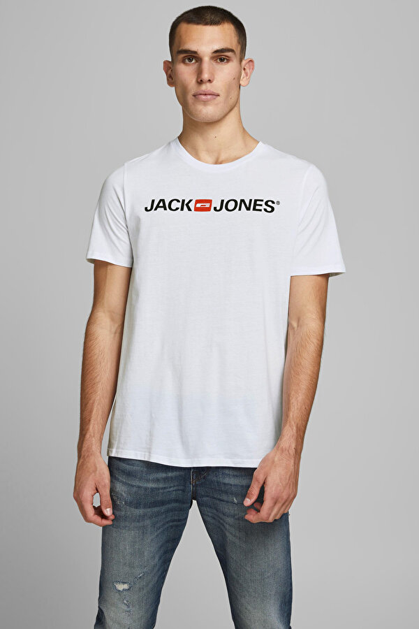 Jack & Jones JJECORP LOGO TEE SS CREW Beyaz Erkek Kısa Kol T-Shirt