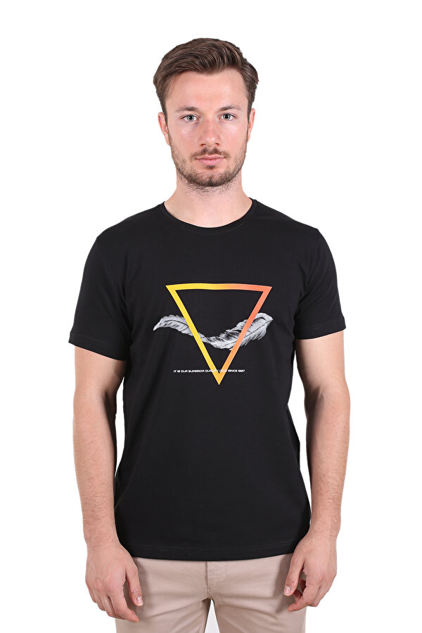 Diandor Erkek Baskılı T-Shirt Siyah/Black 2217028