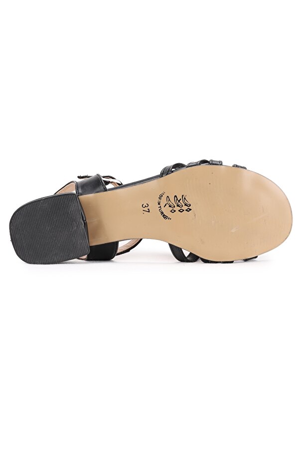 Woggo 02 Cilt 3 Cm Topuk Kadın Sandalet Ayakkabı Siyah IV7706