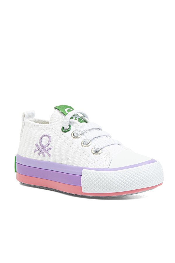 Benetton ® | BN-30652 - 3394 Beyaz Lila - Çocuk Spor Ayakkabı