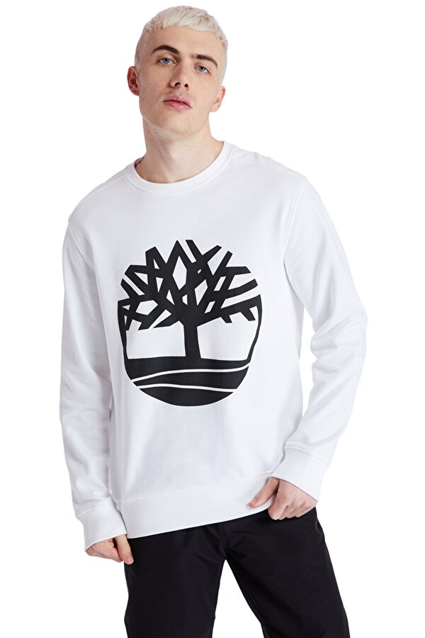 Timberland YC CORE TREE LOGO CREW NE Beyaz Erkek Sweatshirt