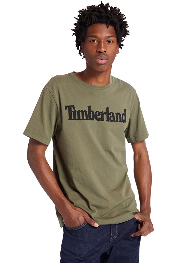 Timberland SS KENNEBEC RIVER LINEAR Haki Erkek Kısa Kol T-Shirt
