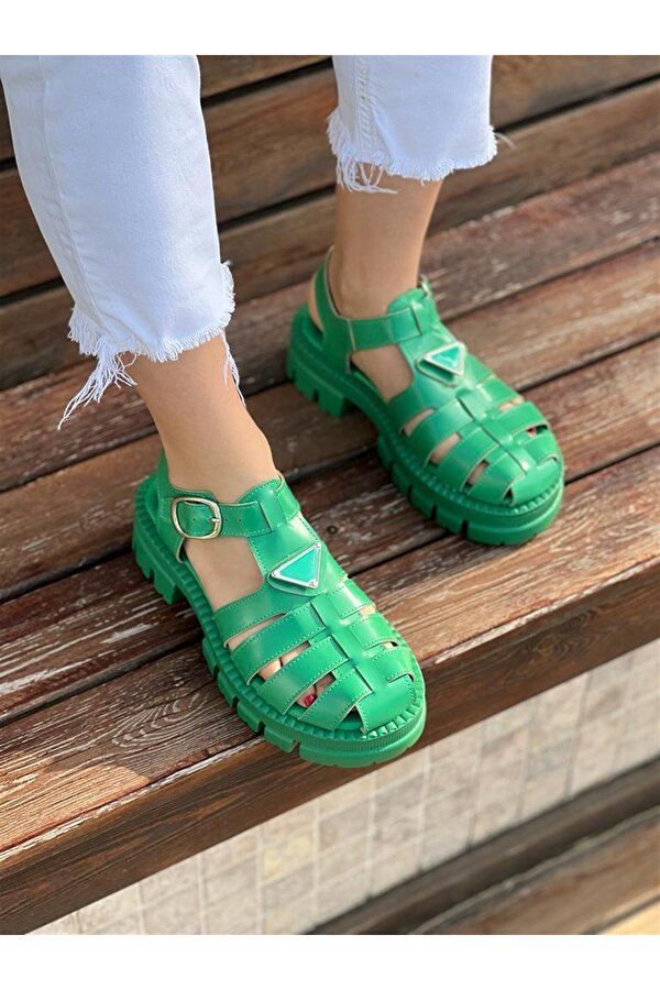 Shoemark Fancy Yeşil Kadın Sandalet IV6189