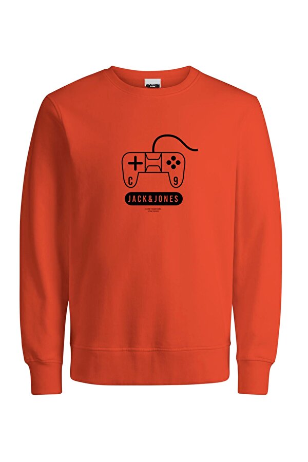 Jack & Jones JCOCONSOLE SWEAT CREW NEC Turuncu Erkek Sweatshirt