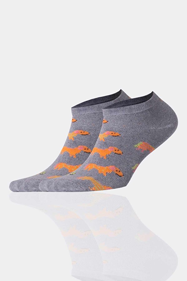 Socksmax Kadın Pamuklu 3 Çift Desenli Patik Çorap – 1711 GU8636