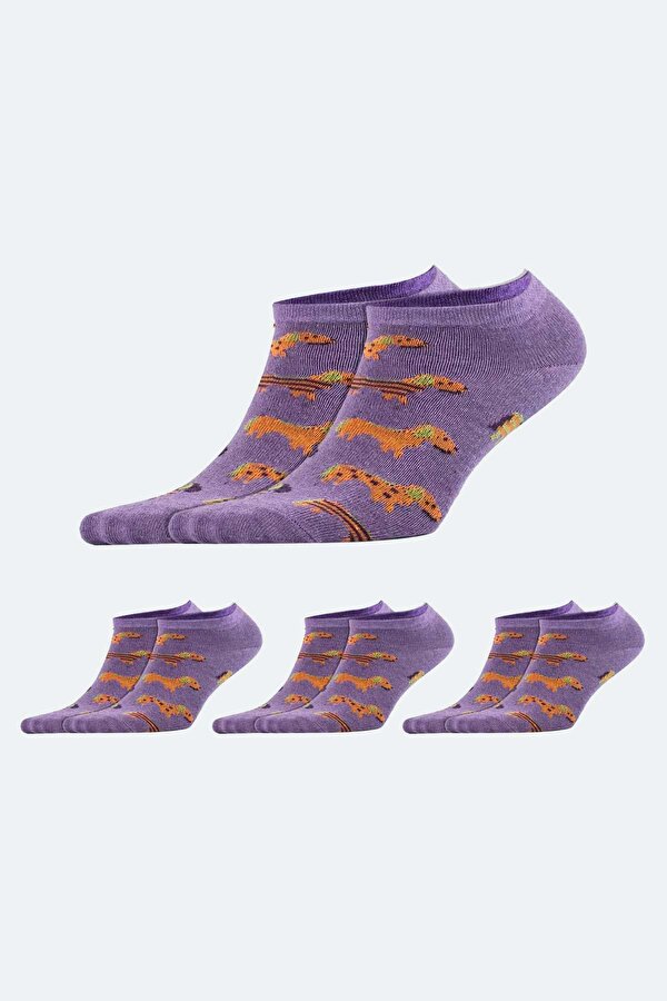 Socksmax Kadın Pamuklu 3 Çift Desenli Patik Çorap – 1711
