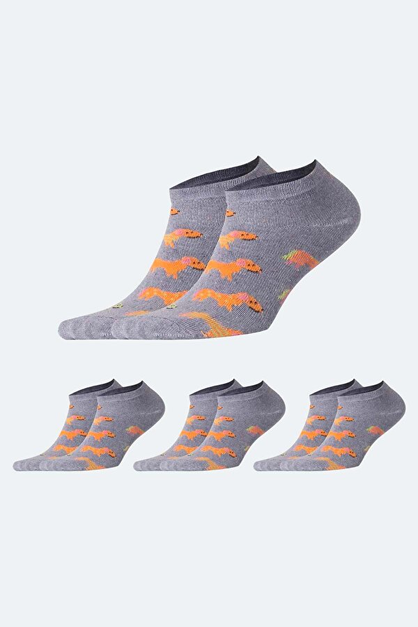 Socksmax Kadın Pamuklu 3 Çift Desenli Patik Çorap – 1711