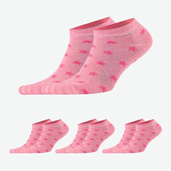 Socksmax Kadın Pamuklu 3 Çift Yıldız Desenli Patik Çorap – 1750 GU9227