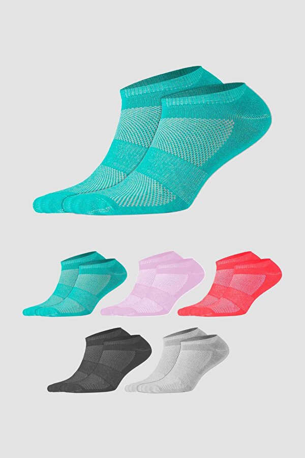 Socksmax Kadın Pamuklu Karışık Renkli 5'li Patik Çorap - 3938