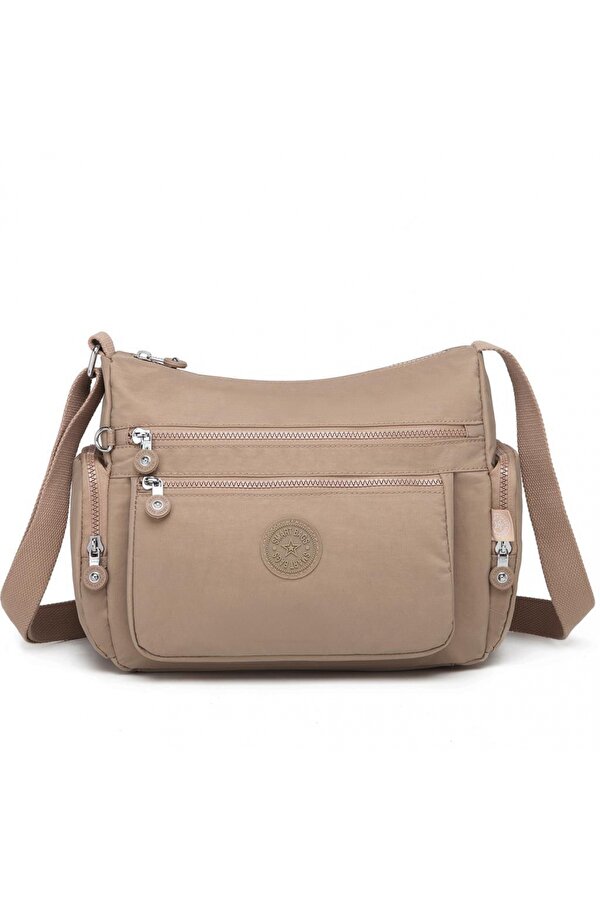 Smart Bags Krinkıl Kumaş Kadın Postacı Çantası 1115 Vizon