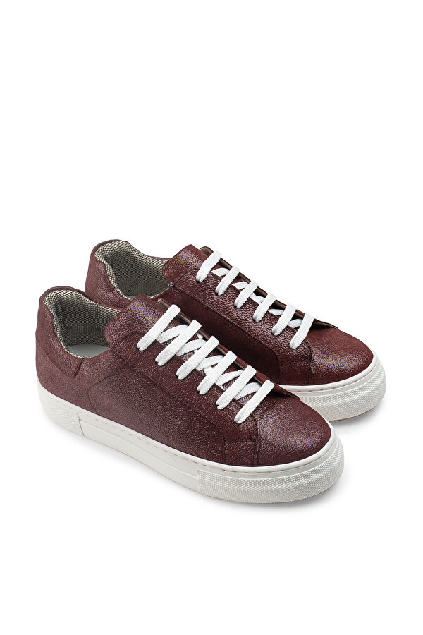 Deery Hakiki Nubuk Bordo Sneaker Kadın Ayakkabı