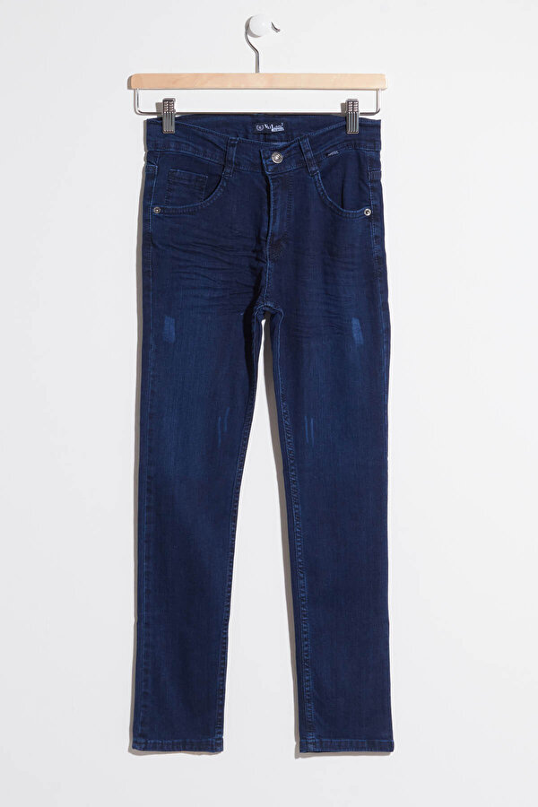 Cansın Mini Erkek Koyu Mavi Beli Lastikli Dar Paça Kot Pantolon 13920 Cansın Mini Erkek Koyu Mavi Beli Lastikli Dar Paça Kot Pantolon 13920