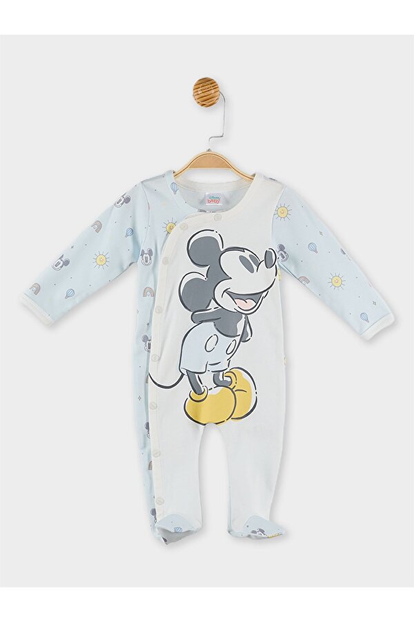 Mickey Mouse Lisanslı Erkek Bebek Yandan Çıtçıtlı Tulum 19949