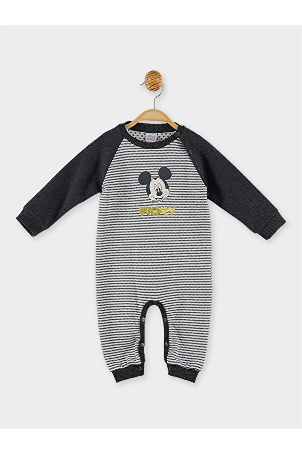 Mickey Mouse Lisanslı Erkek Bebek Alttan Çıtçıtlı Tulum 19968