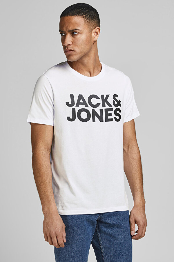Jack & Jones JJECORP LOGO TEE SS O-NEC Beyaz Erkek Kısa Kol T-Shirt