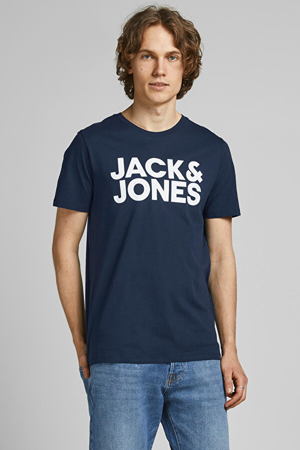 Jack & Jones JJECORP LOGO TEE SS O-NEC Lacivert Erkek Kısa Kol T-Shirt