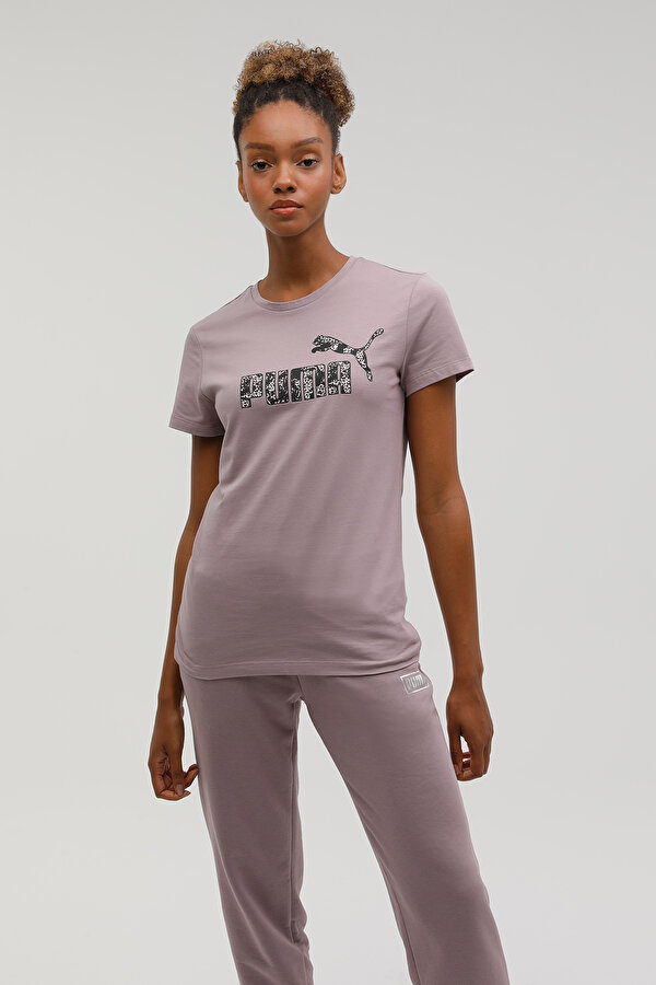 Puma BPPO-000182 BLANK BASE - Mor Kadın Kısa Kol T-Shirt