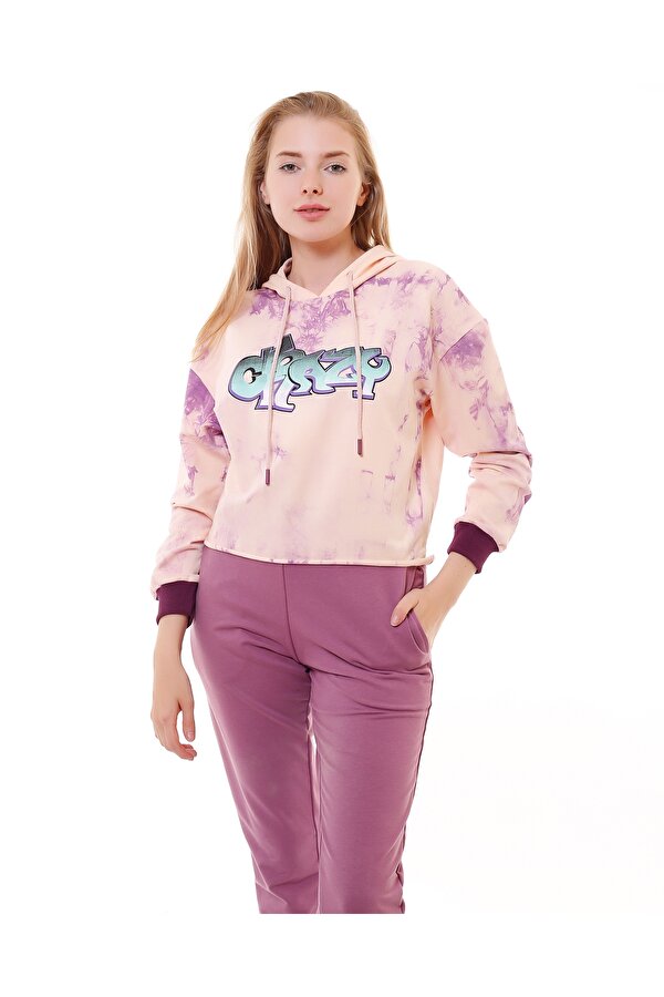 Ma Sorte Crazy baskılı Batik Desenli Kapüşonlu Sweatshirt