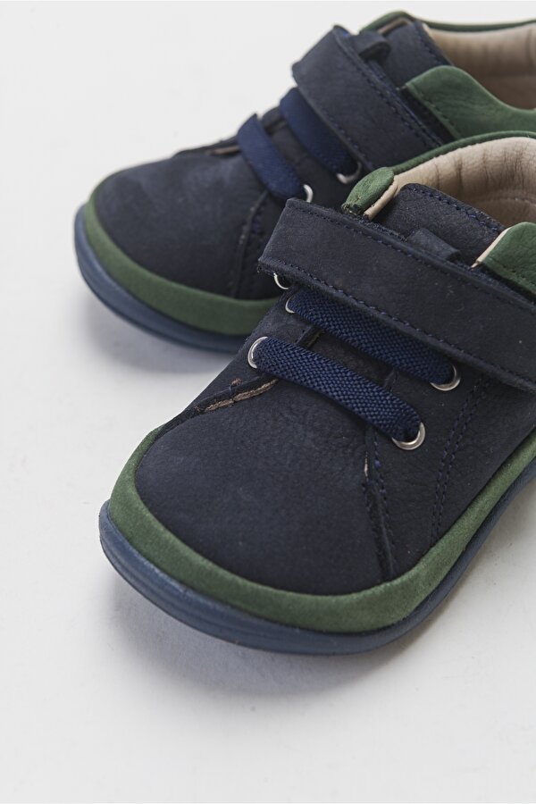 Minipicco Erkek Cocuk Yeşil Hakiki Deri İlk Adım Günlük Ayakkabı