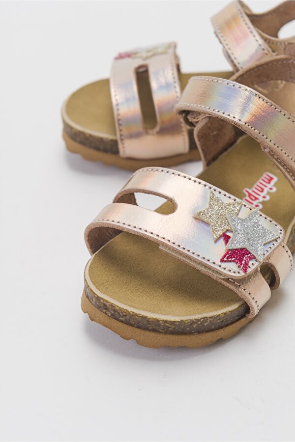 Minipicco Kız Cocuk Pudra Deri Ortopedik Destekli Çocuk Sandalet
