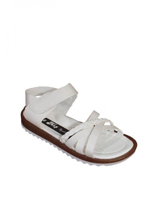 Yazkış Ayakkabı YAZKIŞ Kız Çocuk Beyaz Renkli Comfort Taban Cırtlı Sandalet