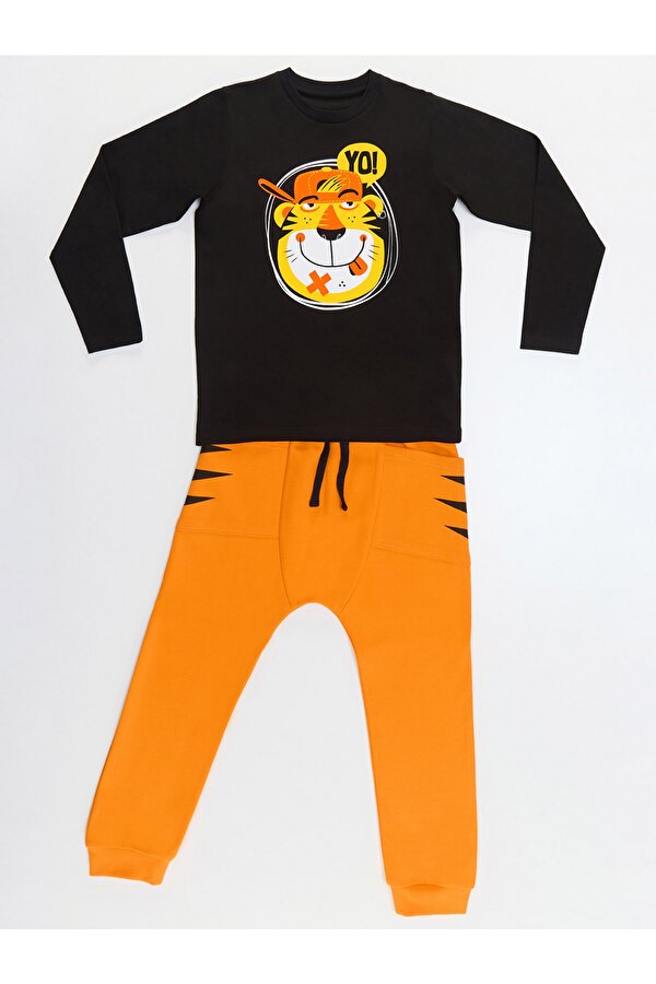 Denokids Yo Kaplan Erkek Çocuk T-shirt Pantolon Takım