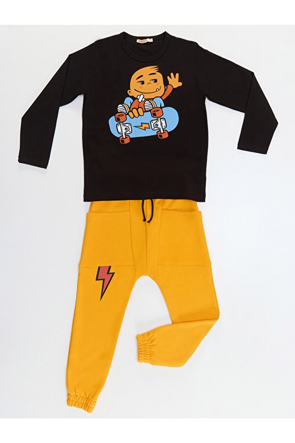 Denokids Skate Thunder Erkek Çocuk T-shirt Pantolon Takım Denokids Skate Thunder Erkek Çocuk T-shirt Pantolon Takım
