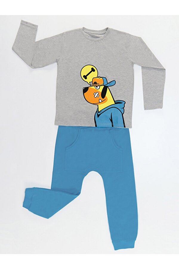 Denokids Kemik Köpek Erkek Çocuk T-shirt Pantolon Takım