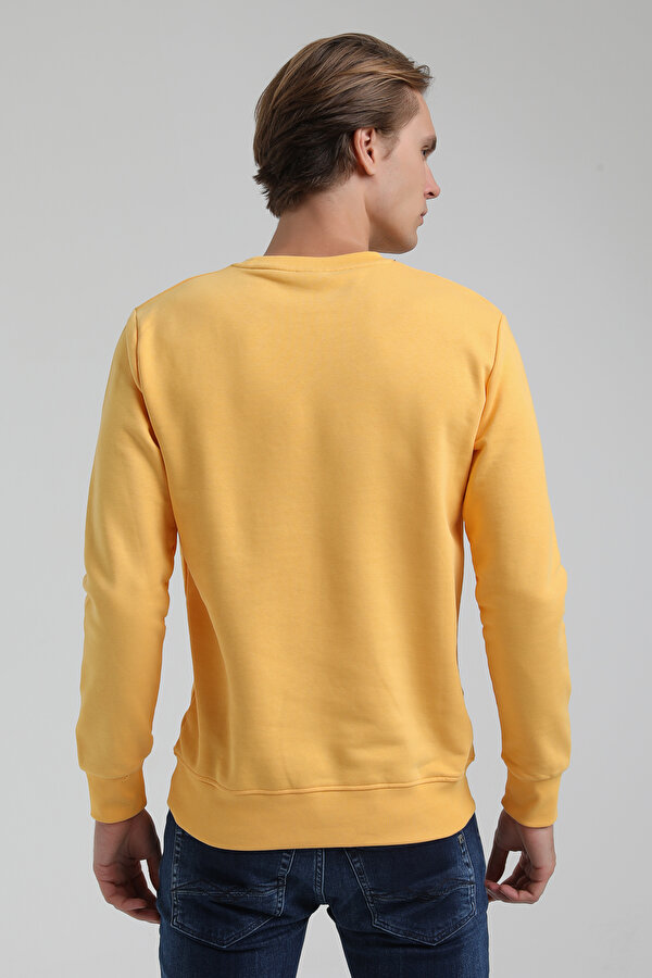 New World Polo Bisiklet Yaka Hardal Slim Fit Sweatshirt 22FWM60123 QR9341