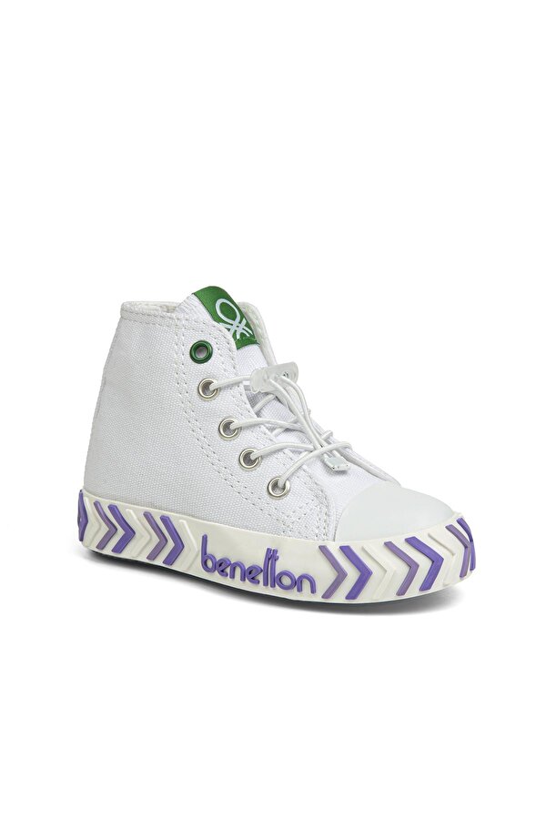 Benetton ® | BN-30644 - 3394 Beyaz Lila - Çocuk Spor Ayakkabı