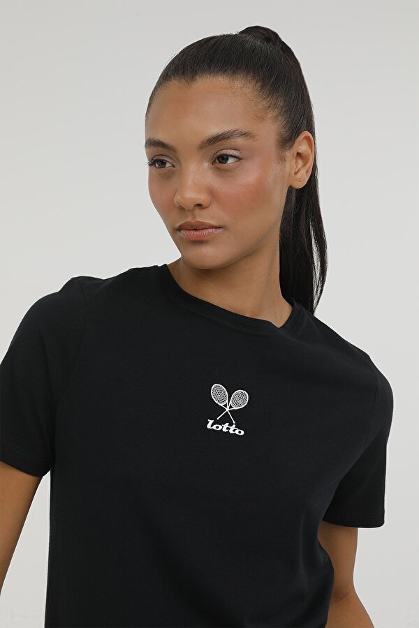 Lotto W-ANITA T-SHIRT 2PR Siyah Kadın Kısa Kol T-Shirt