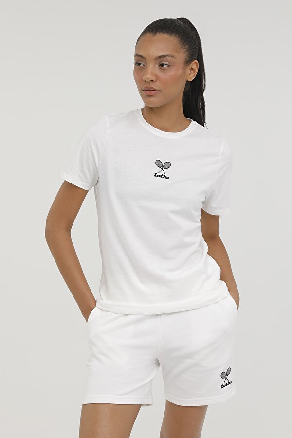 Lotto W-ANITA T-SHIRT 2PR Ekru Kadın Kısa Kol T-Shirt