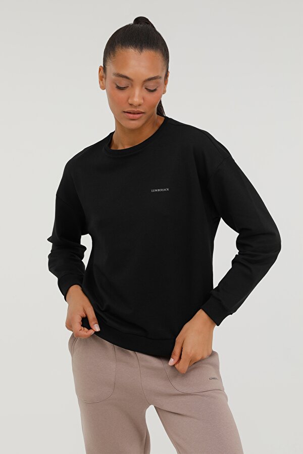 Lumberjack W-SN79 BASIC C NECK SWEAT BLACK Woman 060