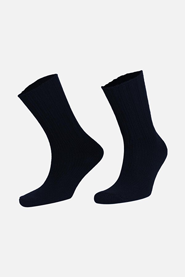 Socksmax Kadın Pamuklu Kışlık Lacivert Soket Çorap - 6000R