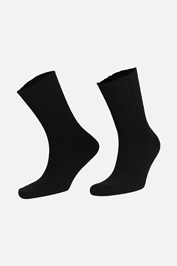 Socksmax Kadın Pamuklu Kışlık Siyah Soket Çorap - 6002R Socksmax Kadın Pamuklu Kışlık Siyah Soket Çorap - 6002R