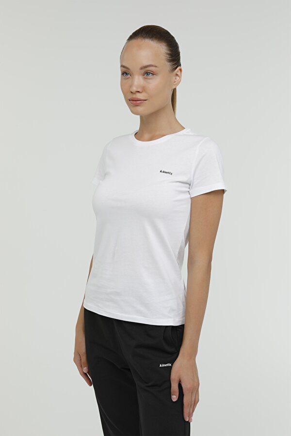 Kinetix W-SN226 BASIC C NECK T-SH Beyaz Kadın Kısa Kol T-Shirt