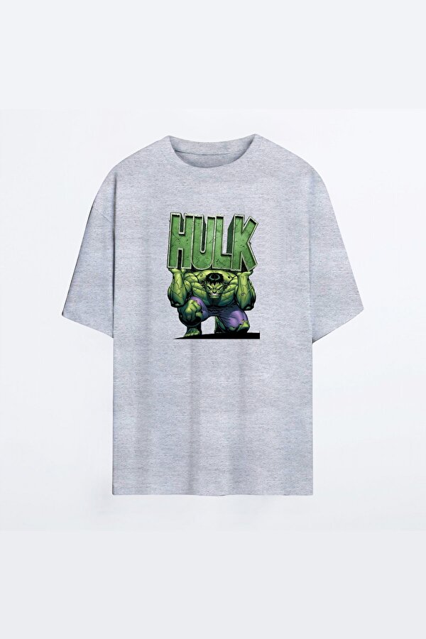Hulk 02 Gri HG Erkek Oversize Tshirt - Tişört