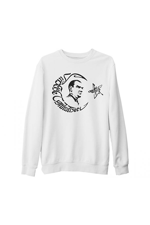 Lord T-Shirt TC Atatürk Beyaz Kalın Sweatshirt