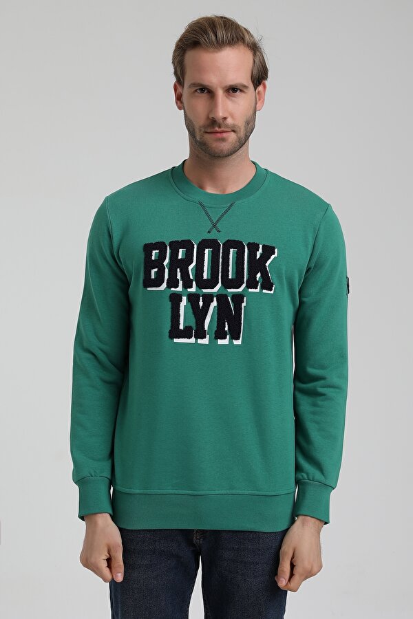New World Polo Bisiklet Yaka Yeşil Slim Fit Sweatshirt 22FWM60120 New World Polo Bisiklet Yaka Yeşil Slim Fit Sweatshirt 22FWM60120