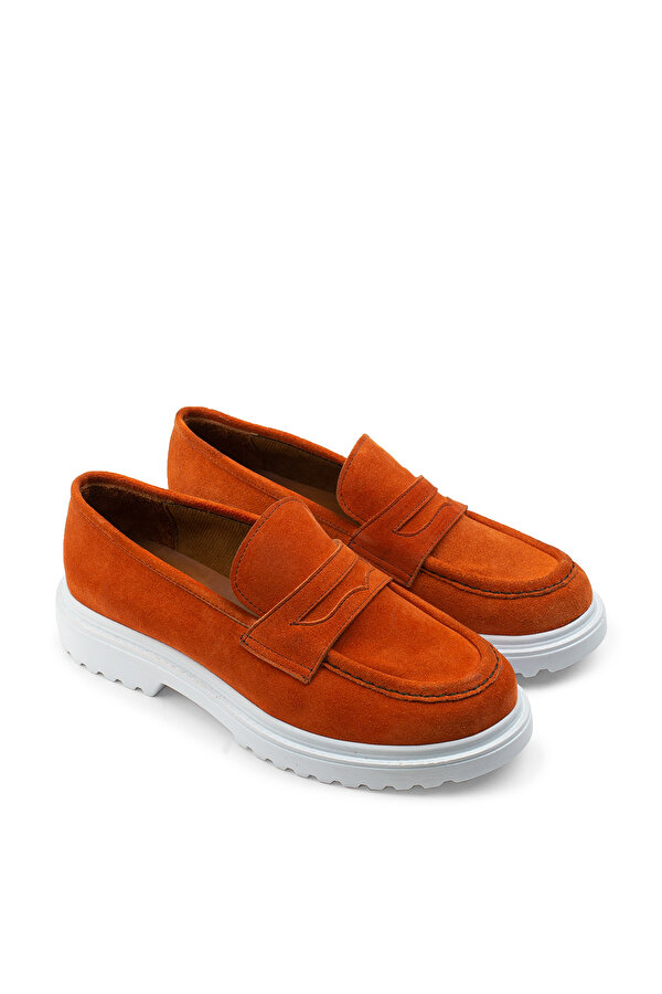 Deery Hakiki Süet Turuncu Loafer Kadın Ayakkabı Deery Hakiki Süet Turuncu Loafer Kadın Ayakkabı