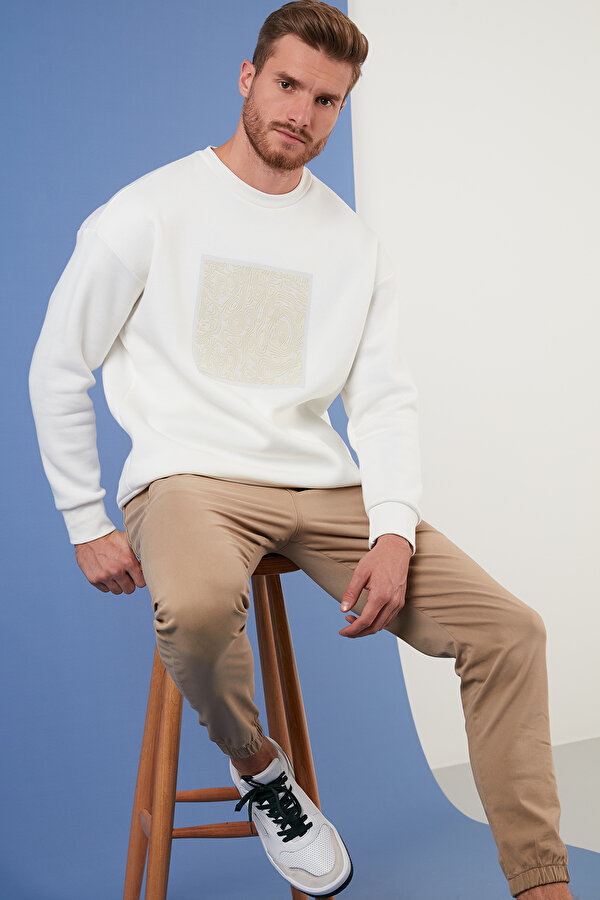 Buratti Erkek Sweat 572FLOT EKRU