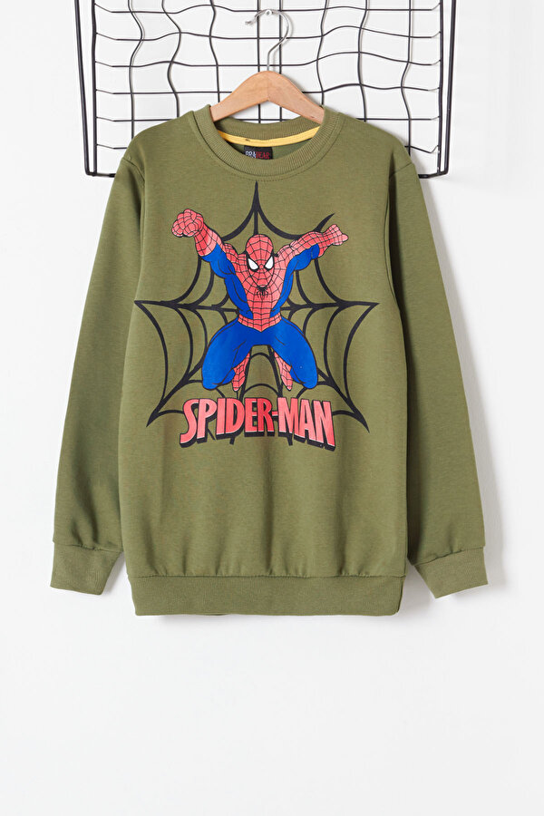 Cansın Mini Erkek Çocuk Örümcek Baskılı Uzun Kol Sweatshirt 4-10Yaş 13360 ZB9510