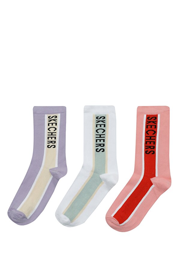 Skechers W Sock 3 Pack Crew Cut So Çok Renkli Kadın Çorap