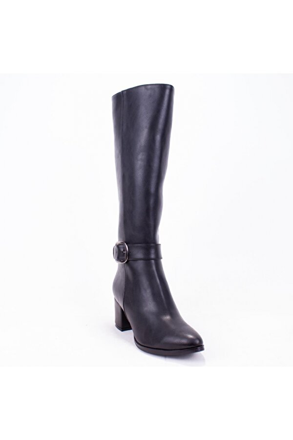 Dagoster DZA07-92822715 Siyah Klasik Topuklu Kadın Çizme