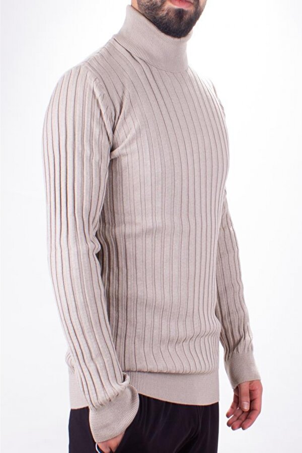 Twister Jeans Twister 3625 Bej Balıkçı Yaka Erkek Kazak