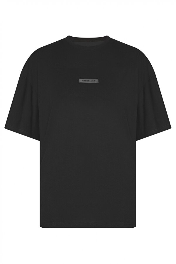 Xhan Siyah Essentials Aksesuarlı Oversize T-Shirt 2YXE2-45973-02